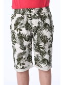 Pantaloni scurți băieți cu motiv vegetal NDZ86170 - Magazin online - Boutique